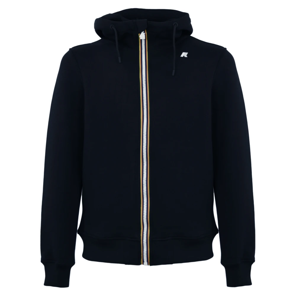 K-way Blauwe Zip Hoodie Sweater Blue Heren