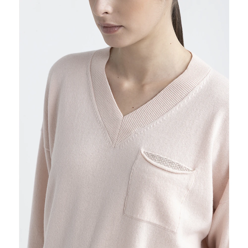 PESERICO Wol zijde en kasjmier trui Pink Dames