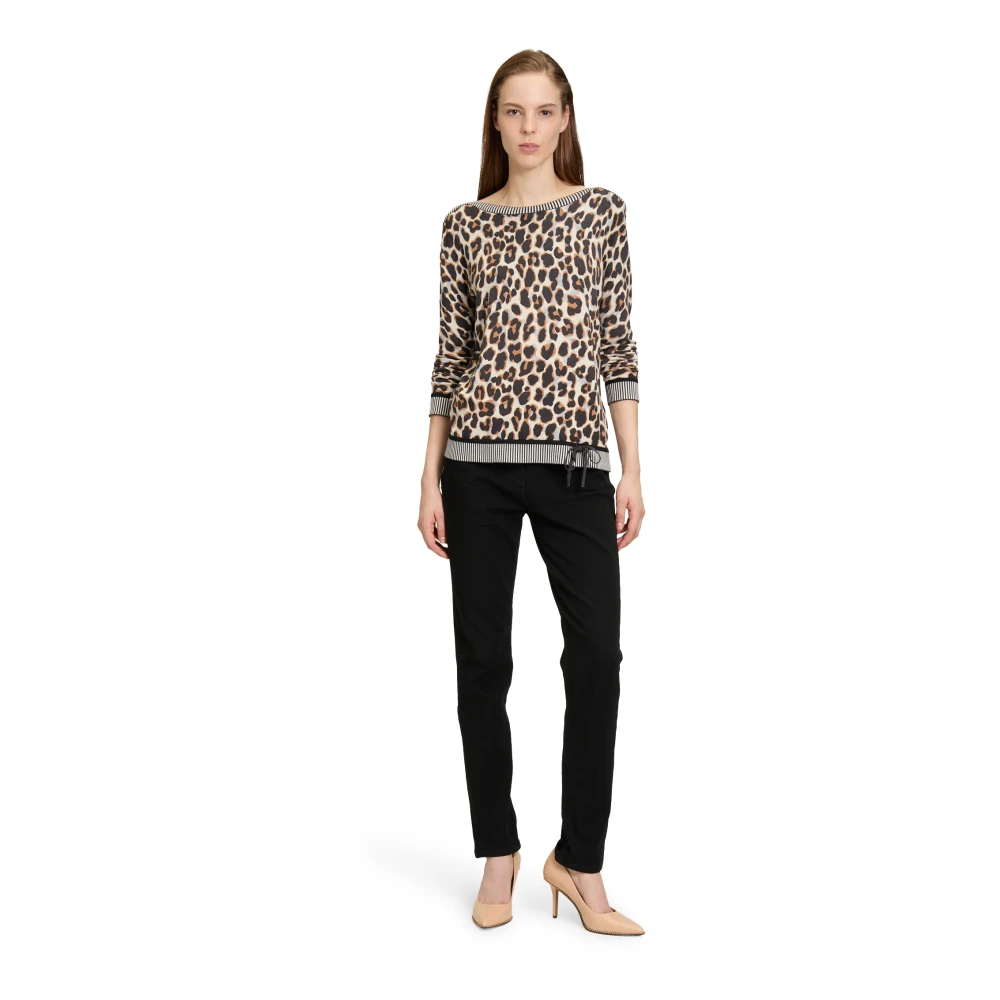 Betty Barclay Dierenprint Trekkoord Trui Multicolor Dames