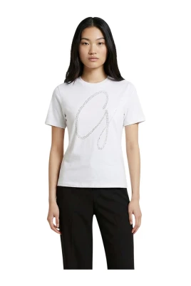 T-shirt med korta ärmar och strass