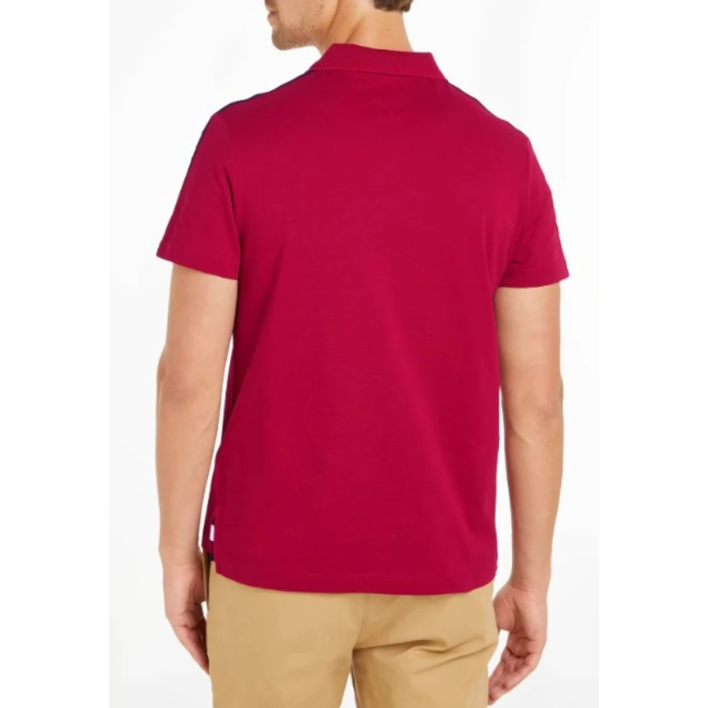 Tommy Hilfiger Global Stripe Monotype Polo Shirt Red Heren