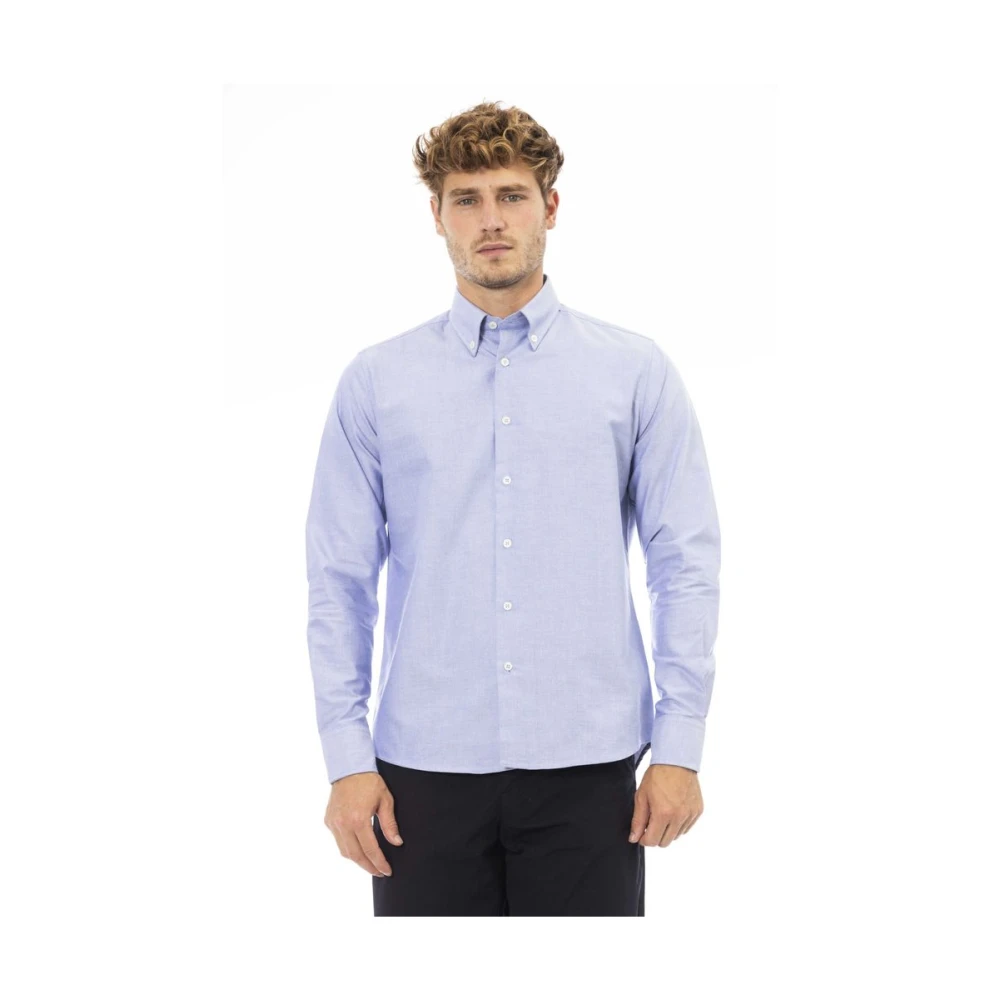Baldinini Blauw Katoenen Overhemd Blue Heren