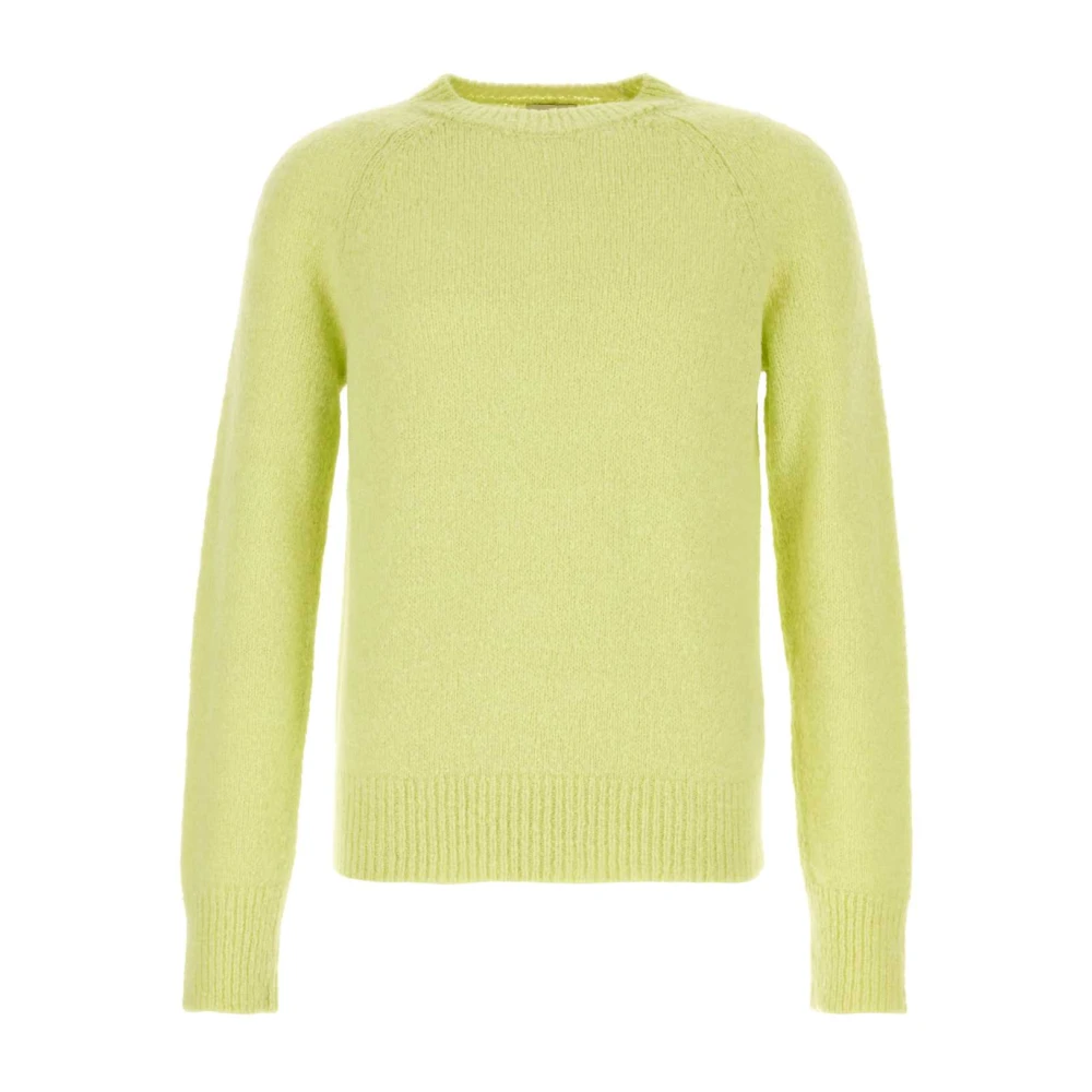 Dries Van Noten Alpaca Blend Acid Green Sweater Green Heren