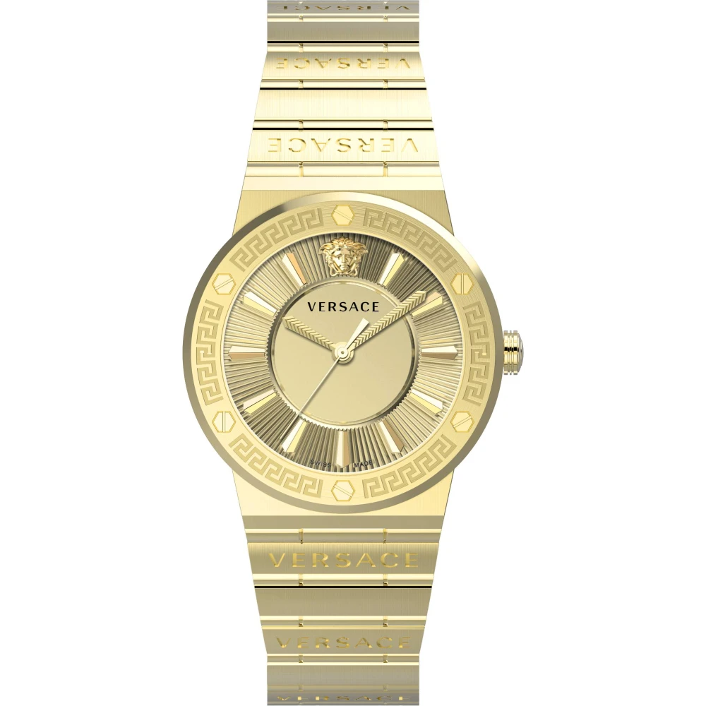 Versace Damklocka Greca Logo tvåfärgad 38 mm Vevh00620 Yellow, Dam