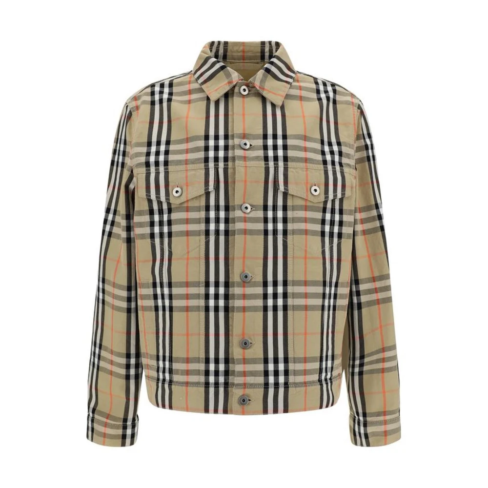 Burberry Katoenen Jack met Klassieke Kraag en Ruitpatroon Multicolor Heren
