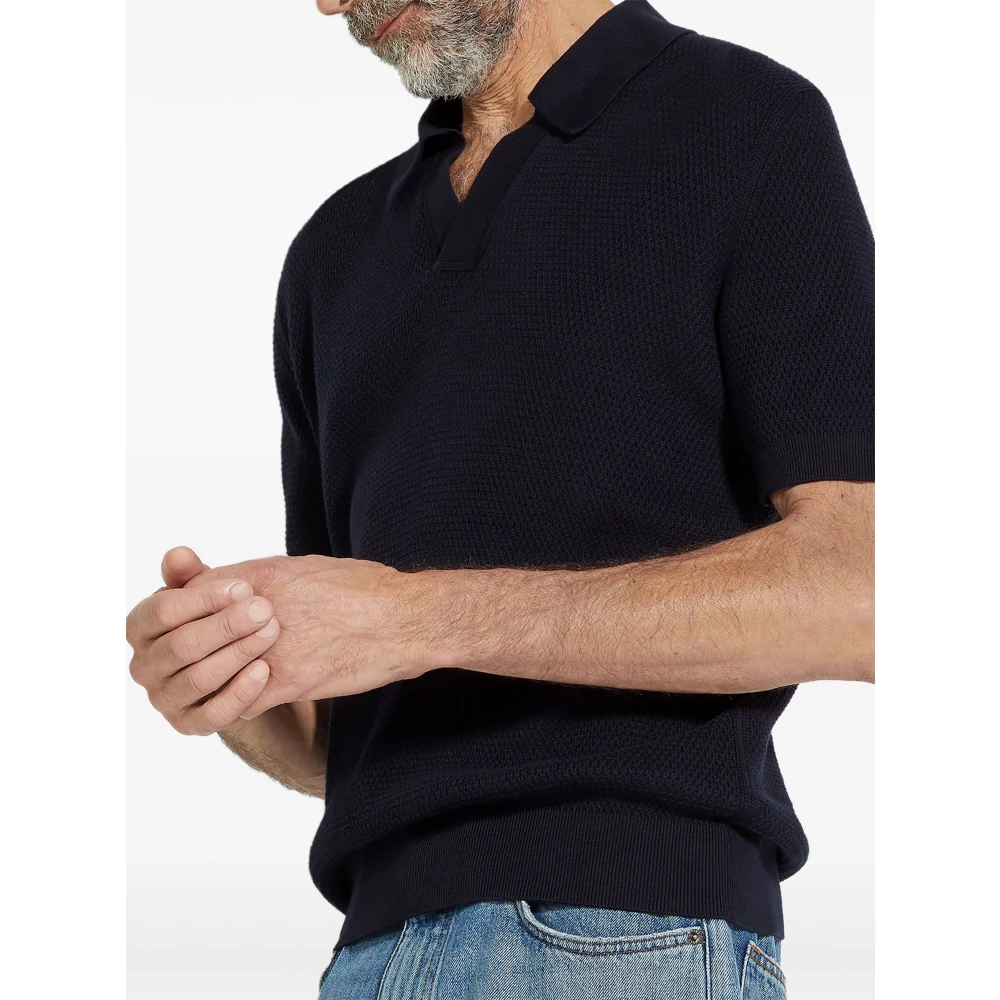 Z Zegna Blauwe Polo T-shirt 100% Katoen Italië Blue Heren