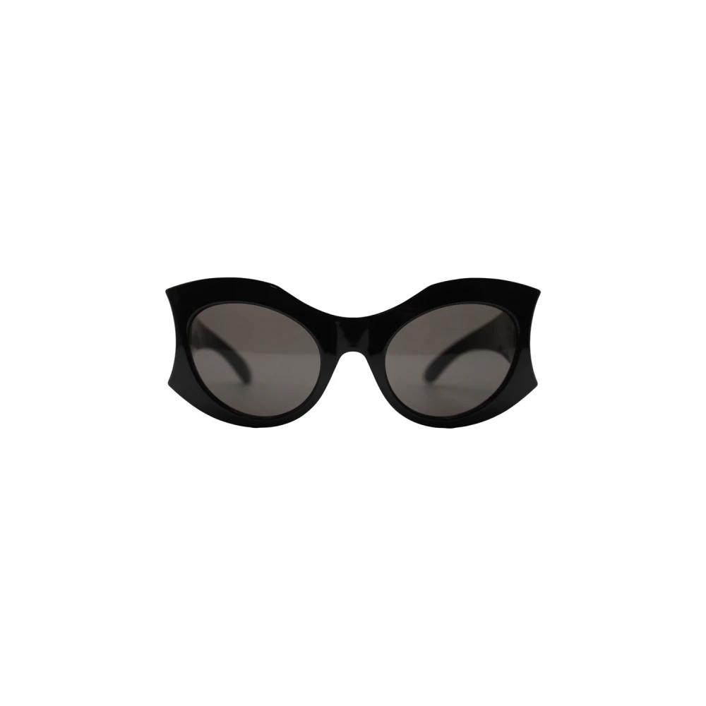 Balenciaga Runda solglasögon med gråa linser Black, Dam