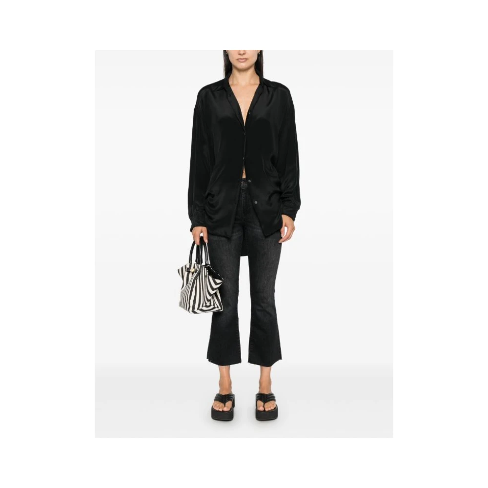 Frame Zwarte Gewassen Mini Bootcut Broek Black Dames