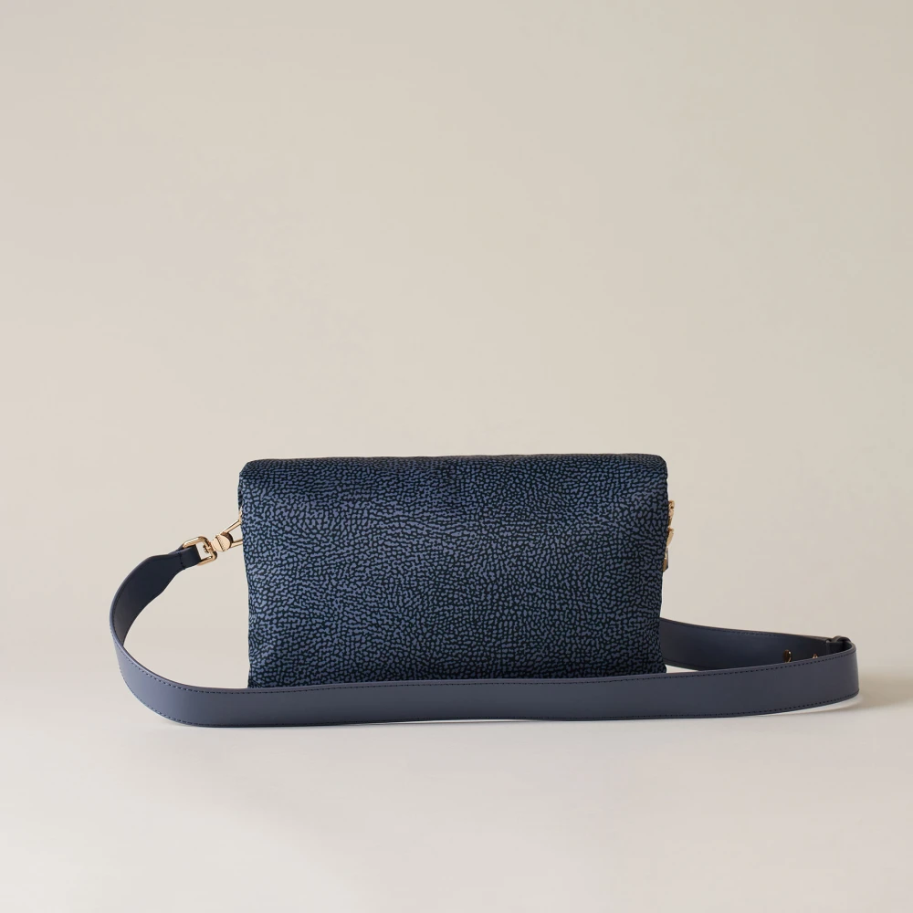 Borbonese Elegante Bouche Denim Schoudertas Blue Dames