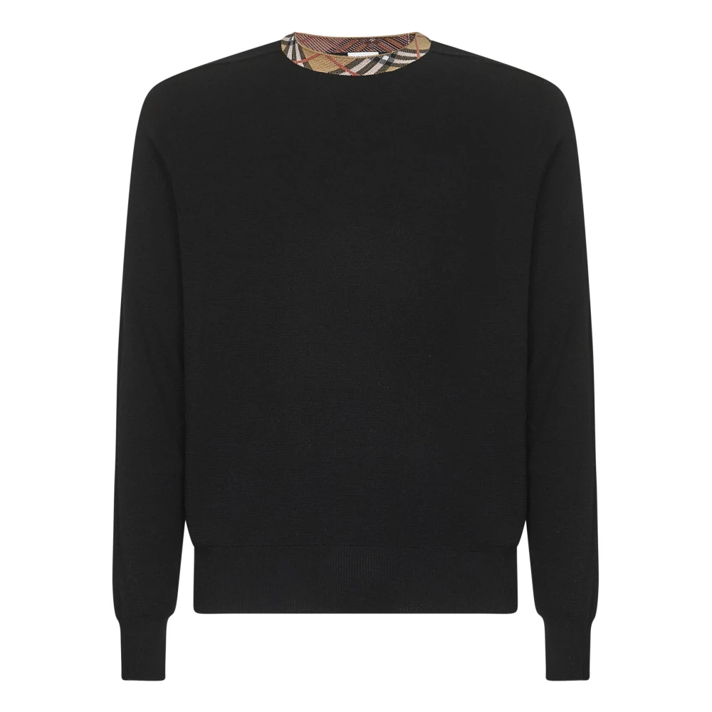Burberry Men's Black Check Knit Sweater