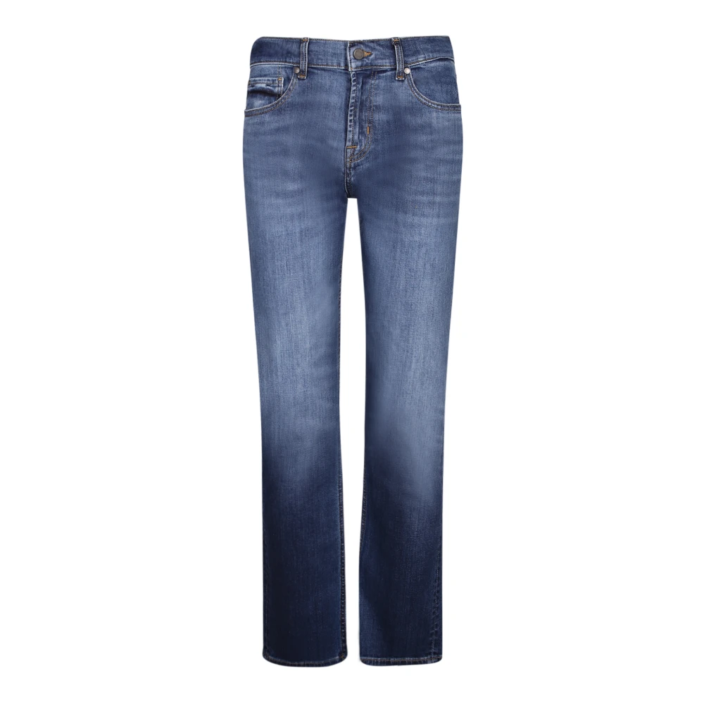 7 For All Mankind Blue Straight Fit Jeans, Male, W30, Slimmy Jeans