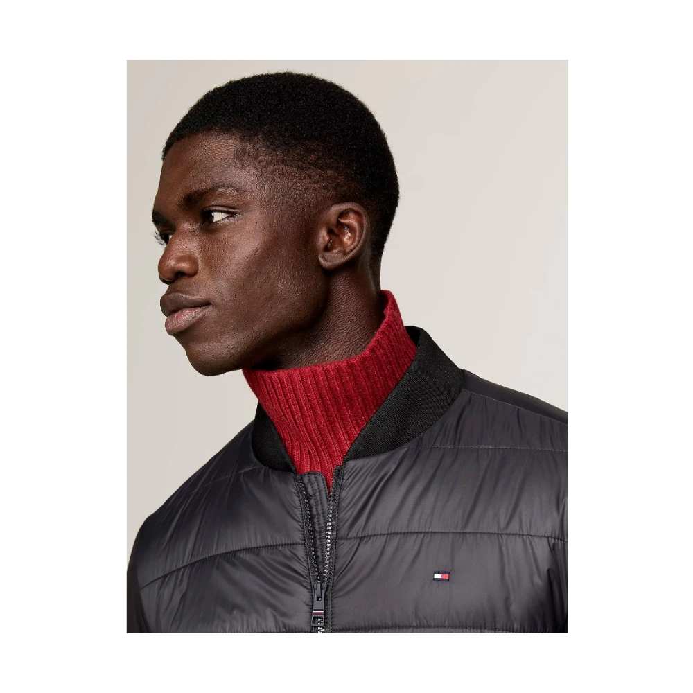 Tommy Hilfiger Zwarte Waterdichte Logokraagjas Black Heren