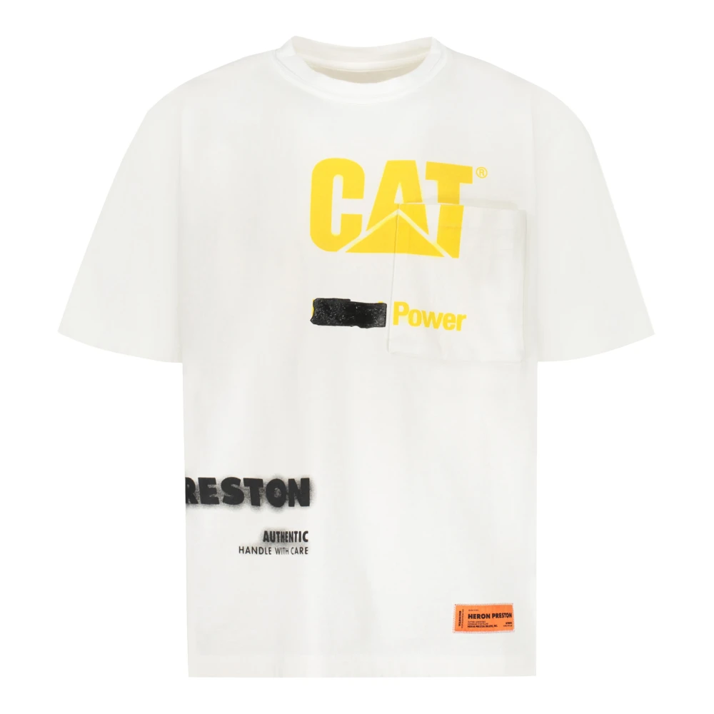 Heron Preston Kat Bedrukt Katoenen T-shirt White Heren