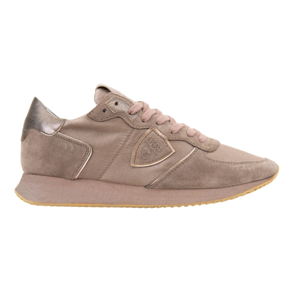 Philippe Model Women's Pink Sneakers, 4 Uk, Lace-Up Trainers Stylish Design
