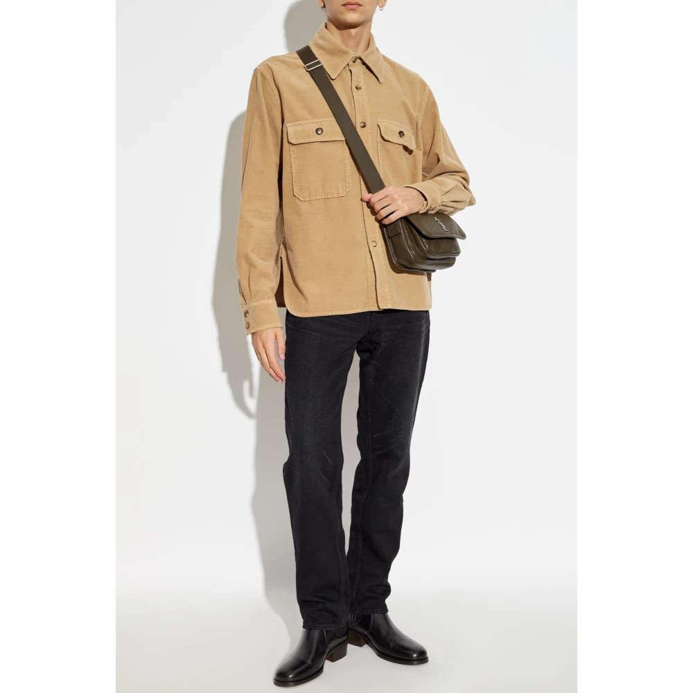 Saint Laurent Corduroy Overhemd Beige Heren