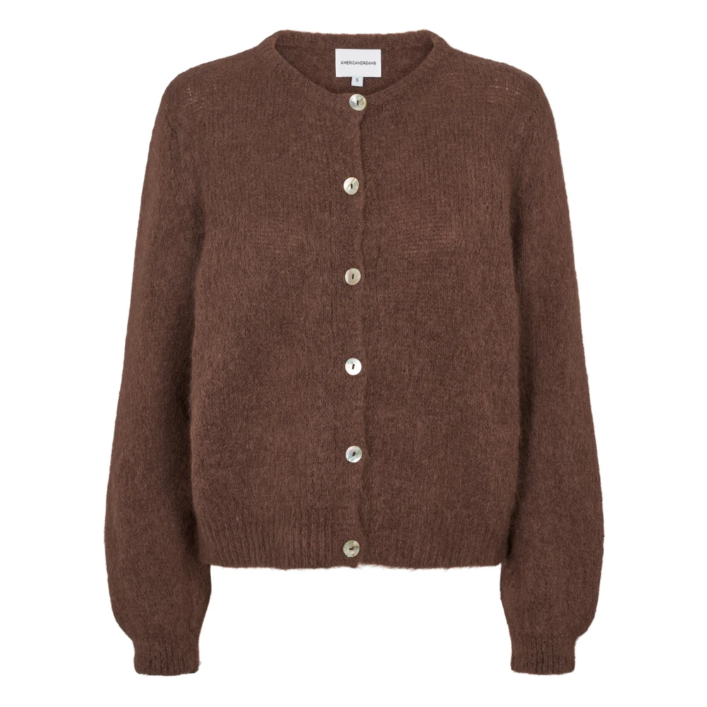American Dreams Zachte Alpaca Cardigan met Knopen Brown Dames