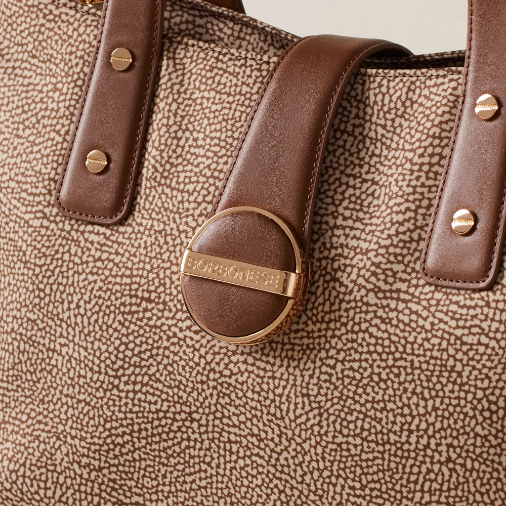 Borbonese Eclipse Shopper in Beige Dames