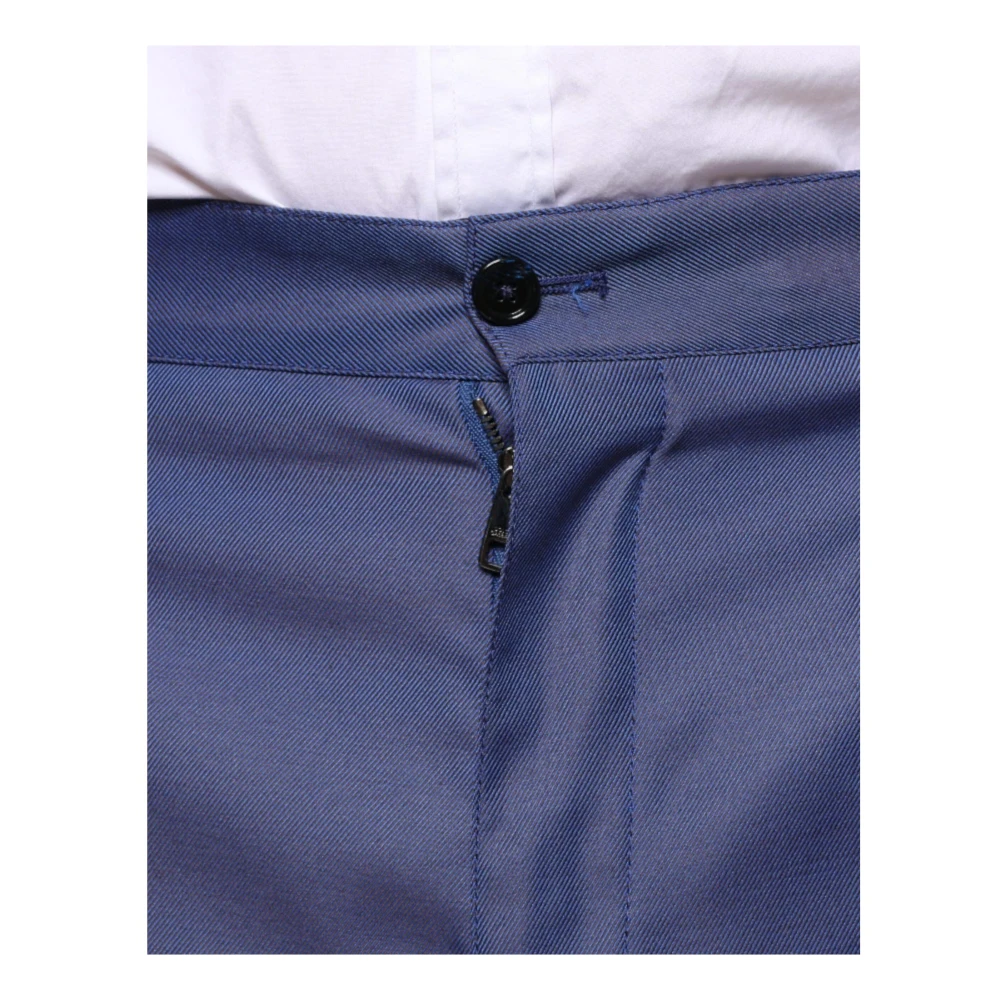 Dolce & Gabbana Blauwe Wolblend Pantalon Blue Heren