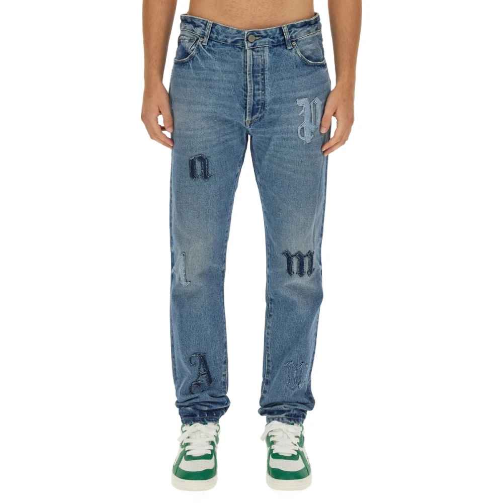 Palm Angels Klassieke Five-Pocket Jeans Blue Heren