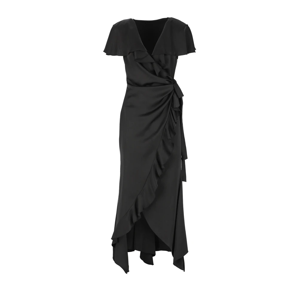 Philosophy di Lorenzo Serafini Zwarte mouwloze jurk met ruches Black Dames