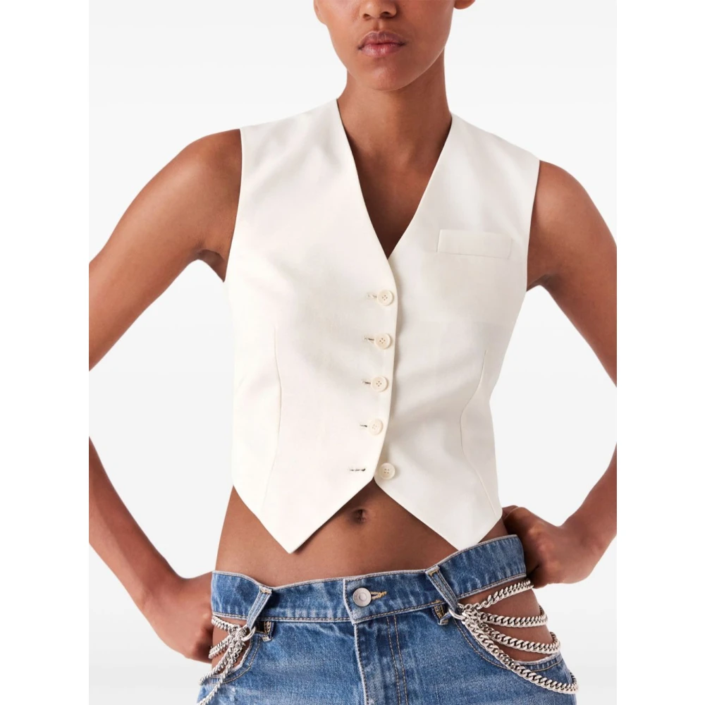 Stella Mccartney Beige Trui met Voorknoopsluiting Beige Dames