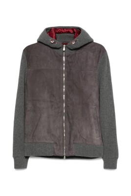 manteau-gris-en-daim-capuche-fermeture-eclair