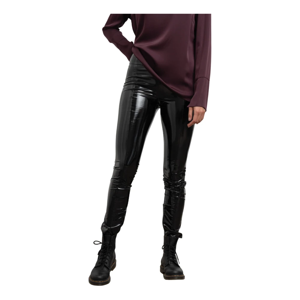 Ahlvar Gallery Latex Skinny Byxor Black, Dam