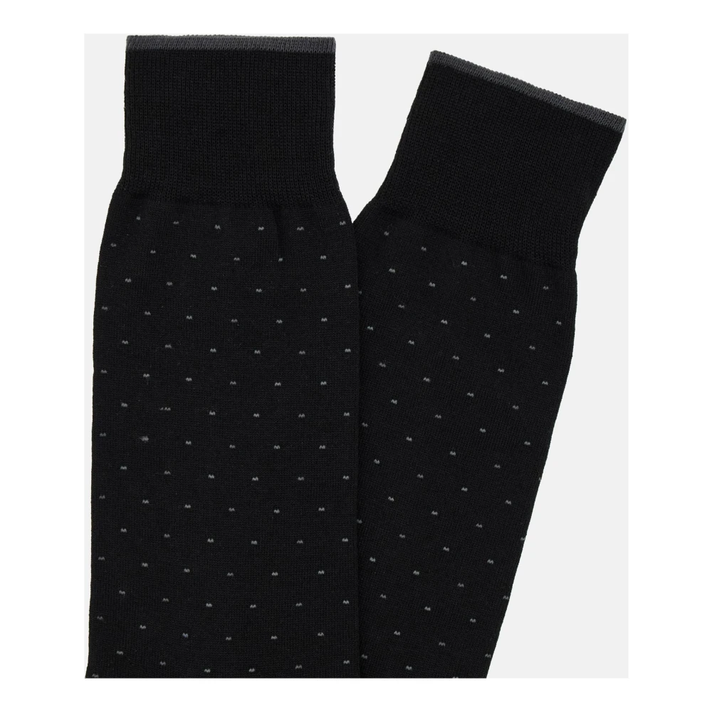 Boggi Milano Pinpoint Katoenen Sokken Black Heren