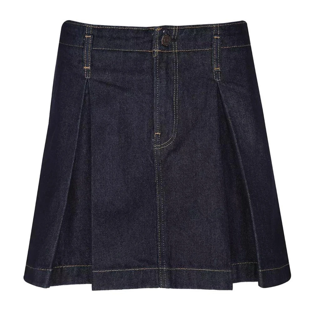 Calvin Klein Jeans Women's Blue Pleated Skirt - Denim Skirts - W27 - Skirts