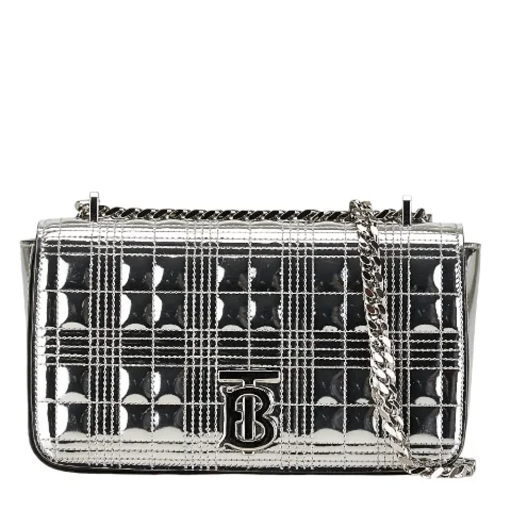 Burberry Vintage Pre-owned Leather shoulder-bags Gray Dames