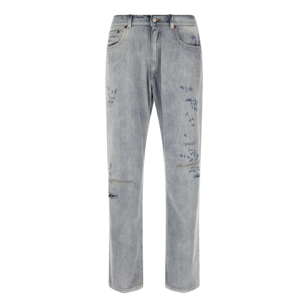 Mm6 Maison Margiela Men's Blue Straight-Leg Jeans - Straight Fit Jeans - W36 - Jeans