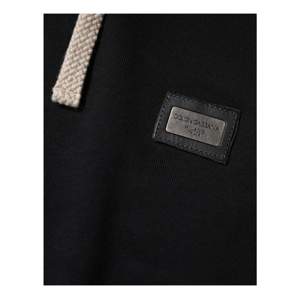 Dolce & Gabbana Hoodie met logoplaquette Black Heren