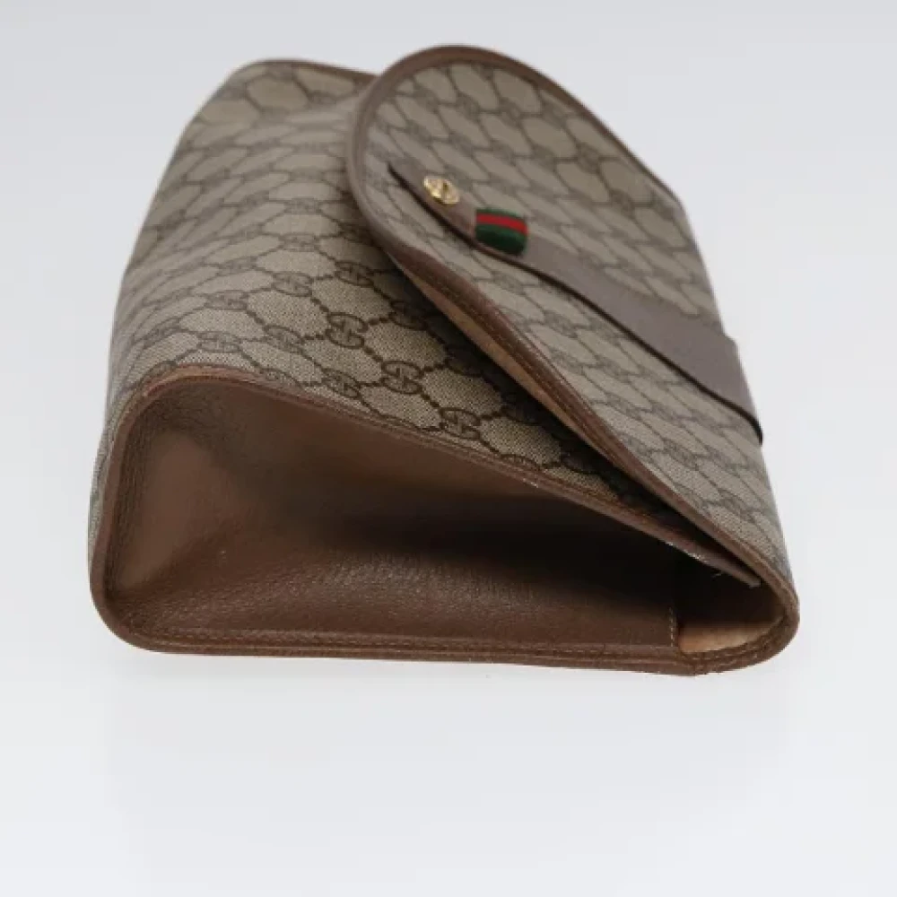 Gucci Vintage Pre-owned Leather clutches Beige Dames
