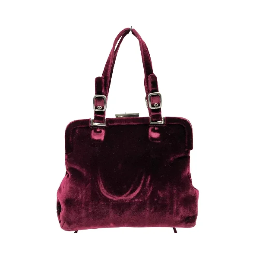 Prada Vintage Pre-owned Canvas handbags Red Dames
