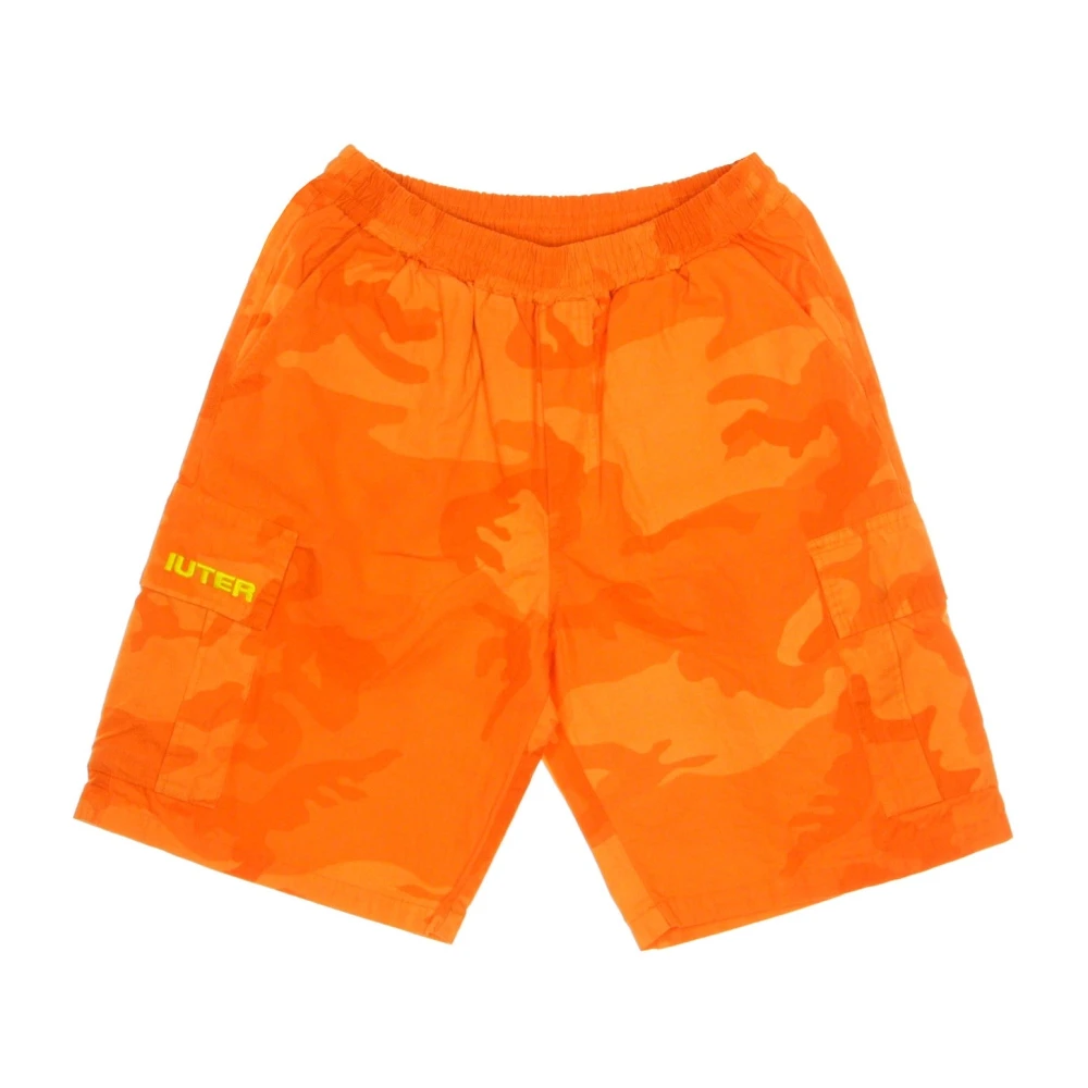Iuter Uomo Arancione Camo Cargo Jogger Shorts Arancioni