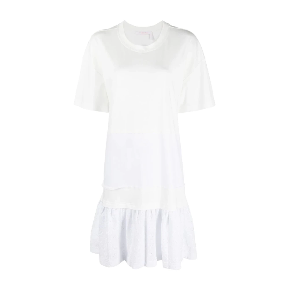See by Chloé Casual Midi Jurk in Wit White Dames