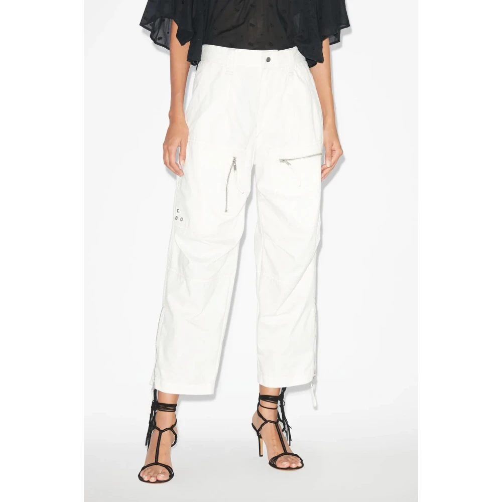 Isabel marant Katoenen Ritszak Broek White Dames