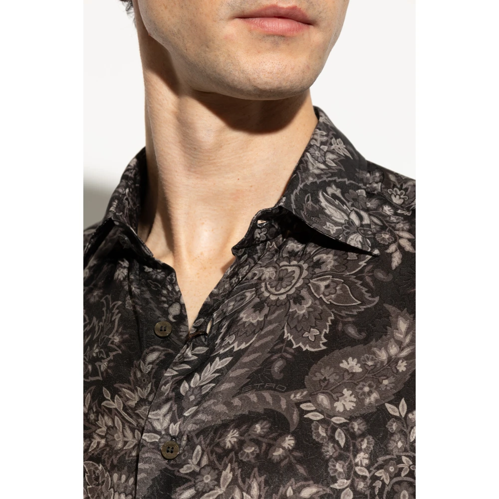 ETRO Shirt met decoratieve print Black Heren