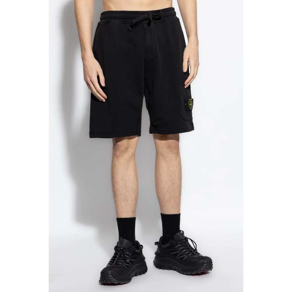 Stone Island Katoenen shorts Black Heren