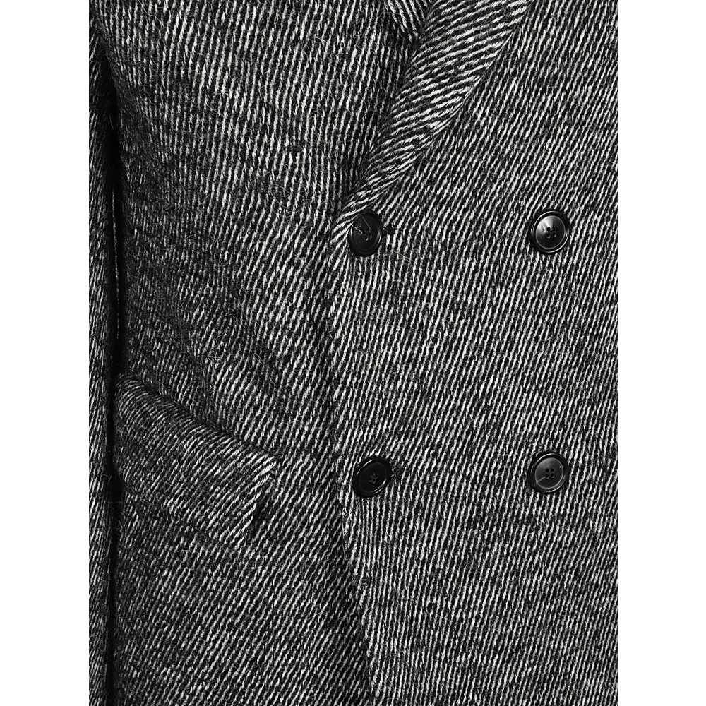 Mauro Grifoni Grijze wollen double-breasted jas Gray Heren