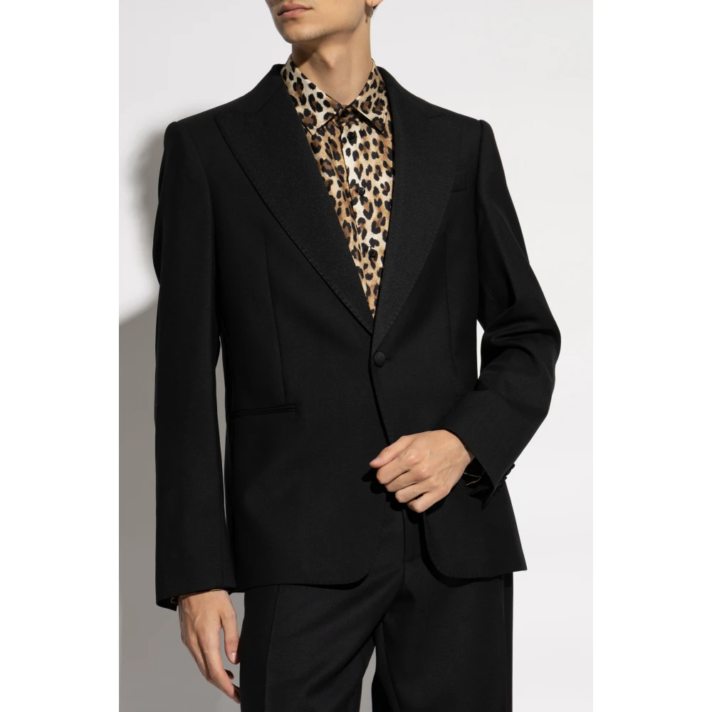 Moschino Blazer met gesloten revers Black Heren