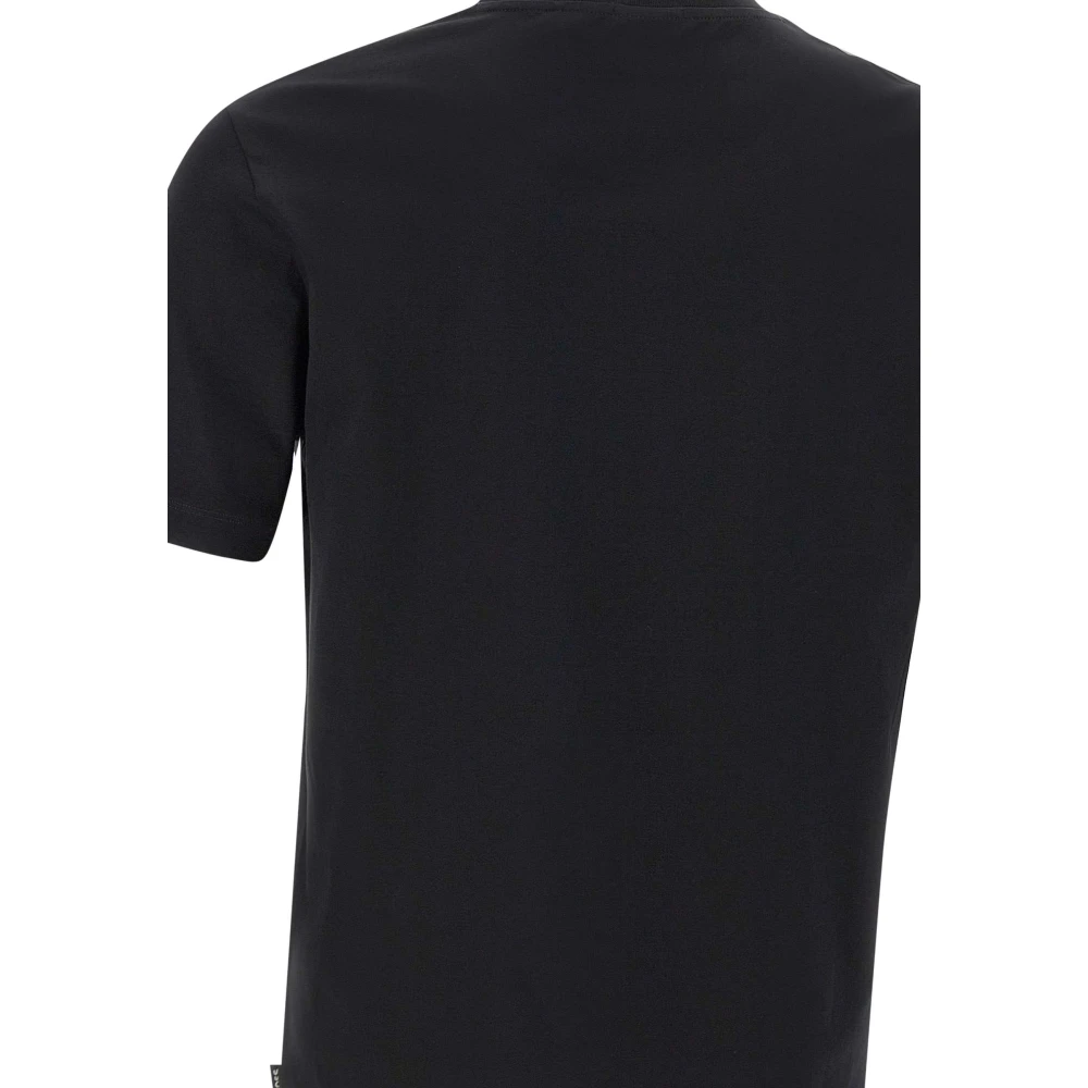 Hugo Boss Zwart Gekamd Katoenen T-shirt Ronde Hals Black Heren
