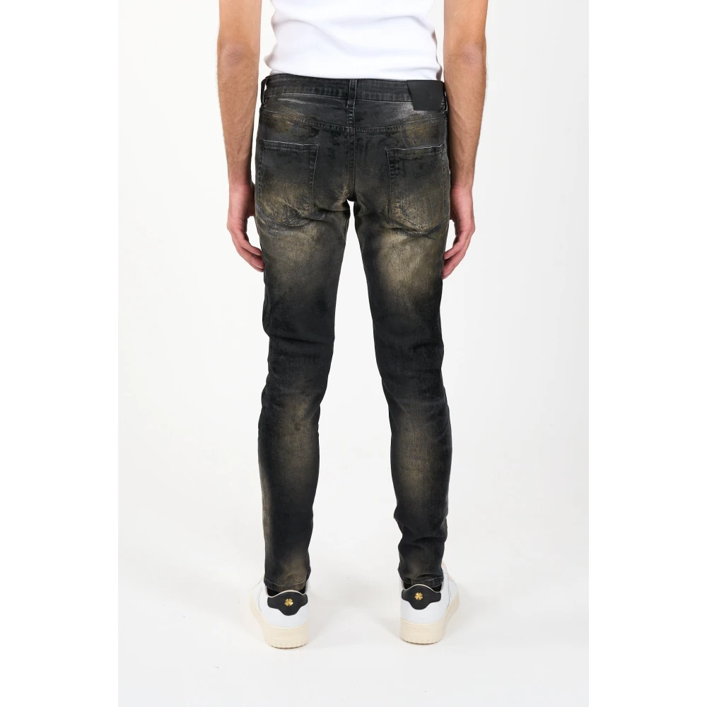 Salvatore Santoro Fluweel Skinny Jeans Black Heren