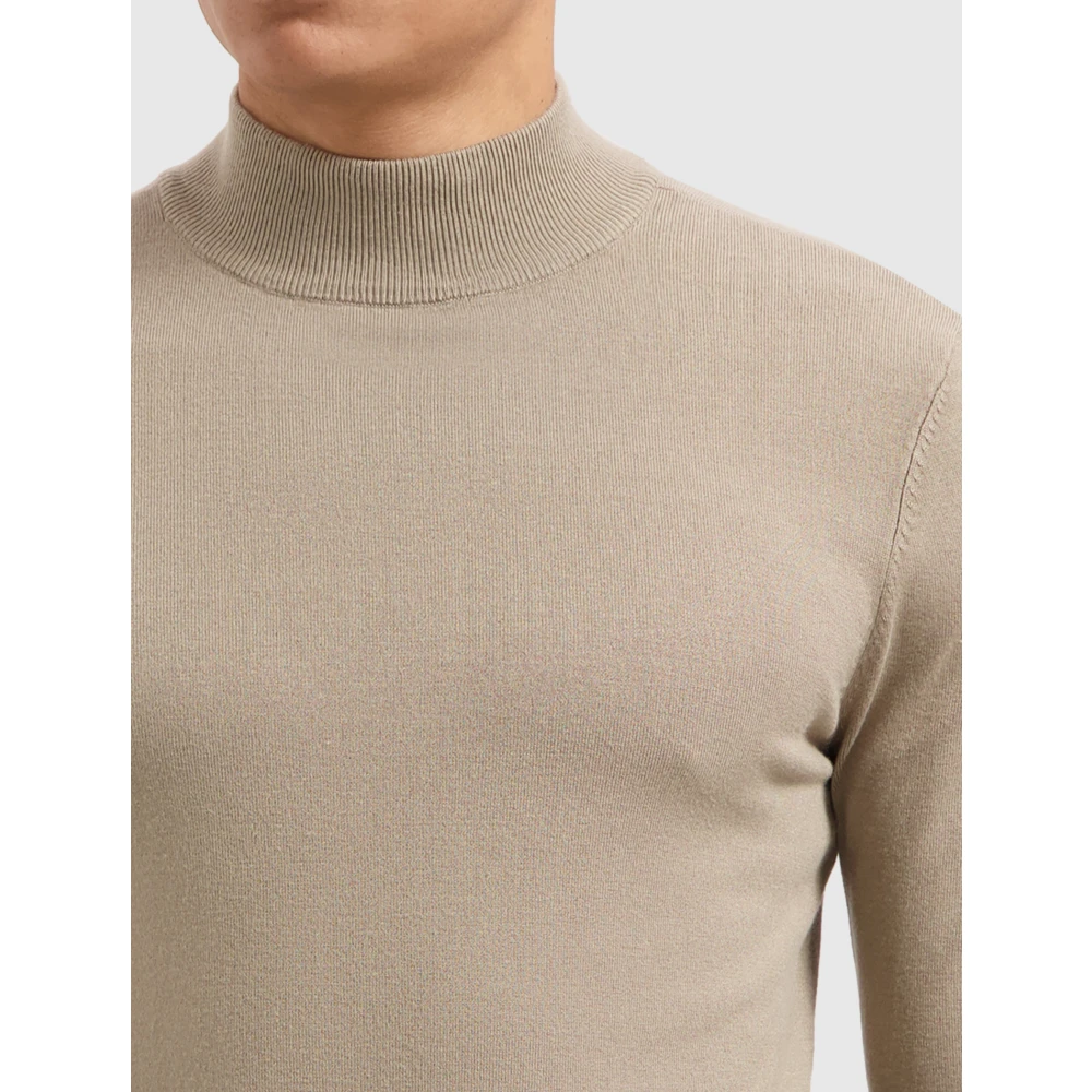 Pure Path Mockneck Sweater Essential Gebreide kleding Beige Heren