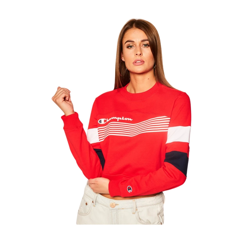 Champion Korte Katoenen Sweater Rood Red Dames