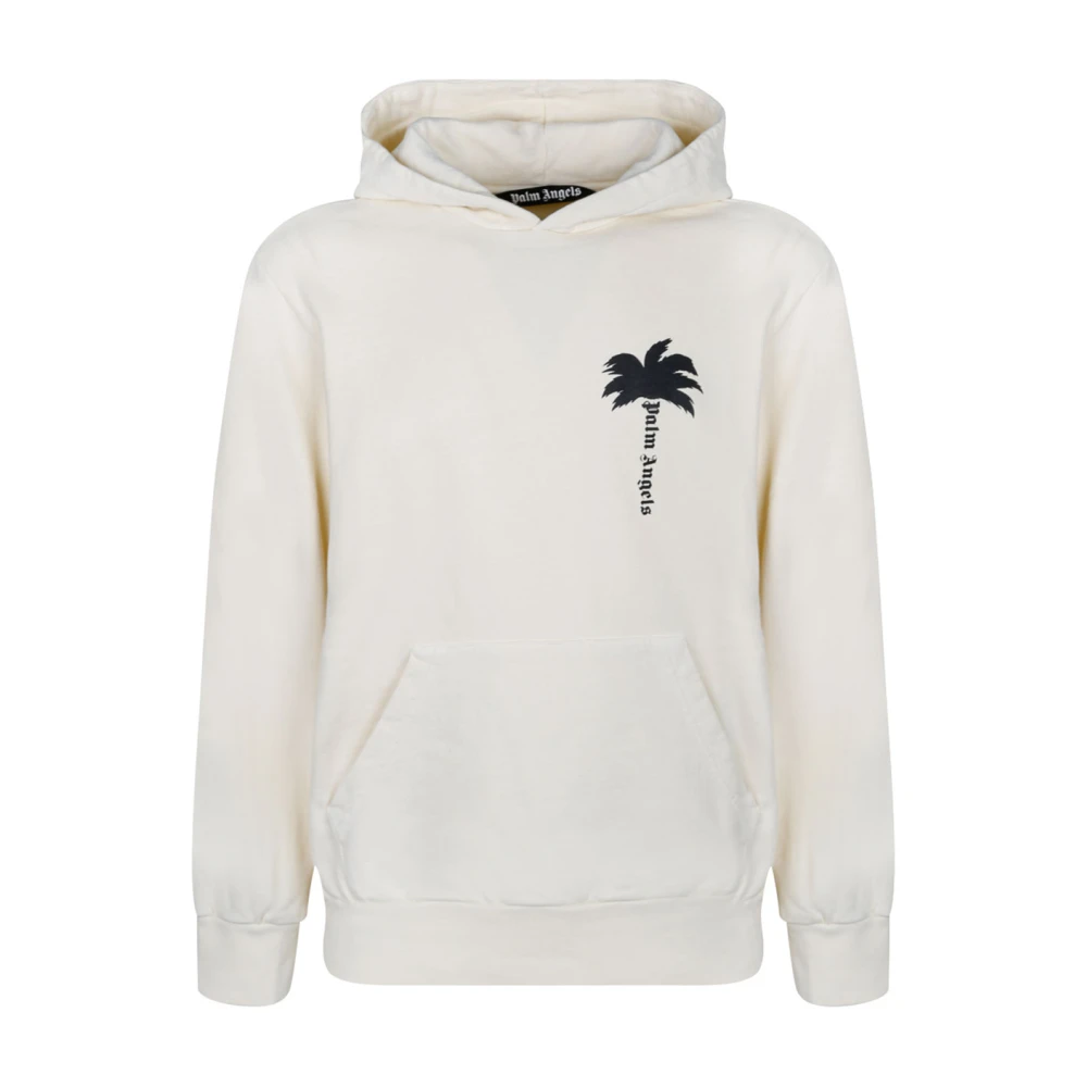 Palm Angels Off-White Hoodie met Palm Design Beige Heren