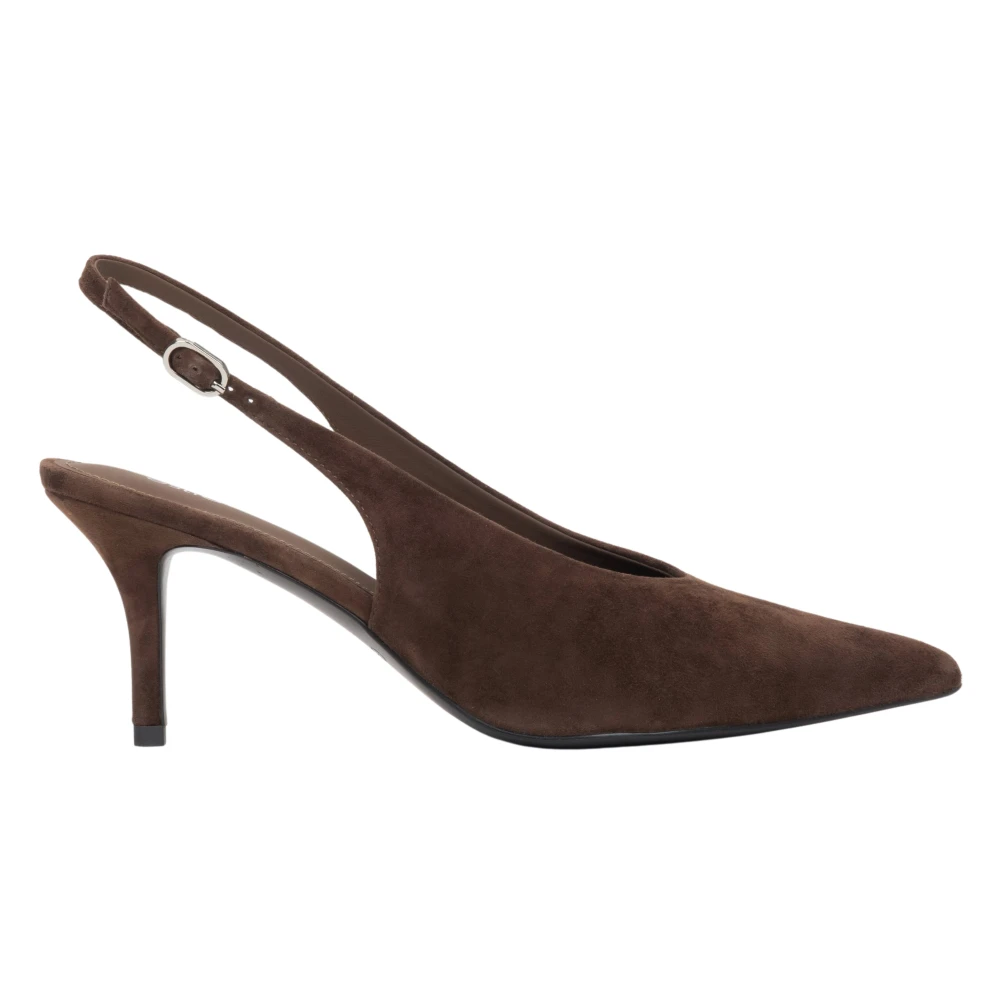 Estro Brown Pumps, Female, 4 Uk, Velour Slingback Heels