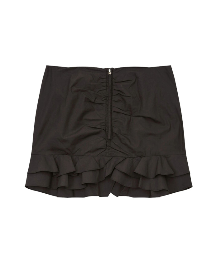 jupe-noire-en-coton-plissee