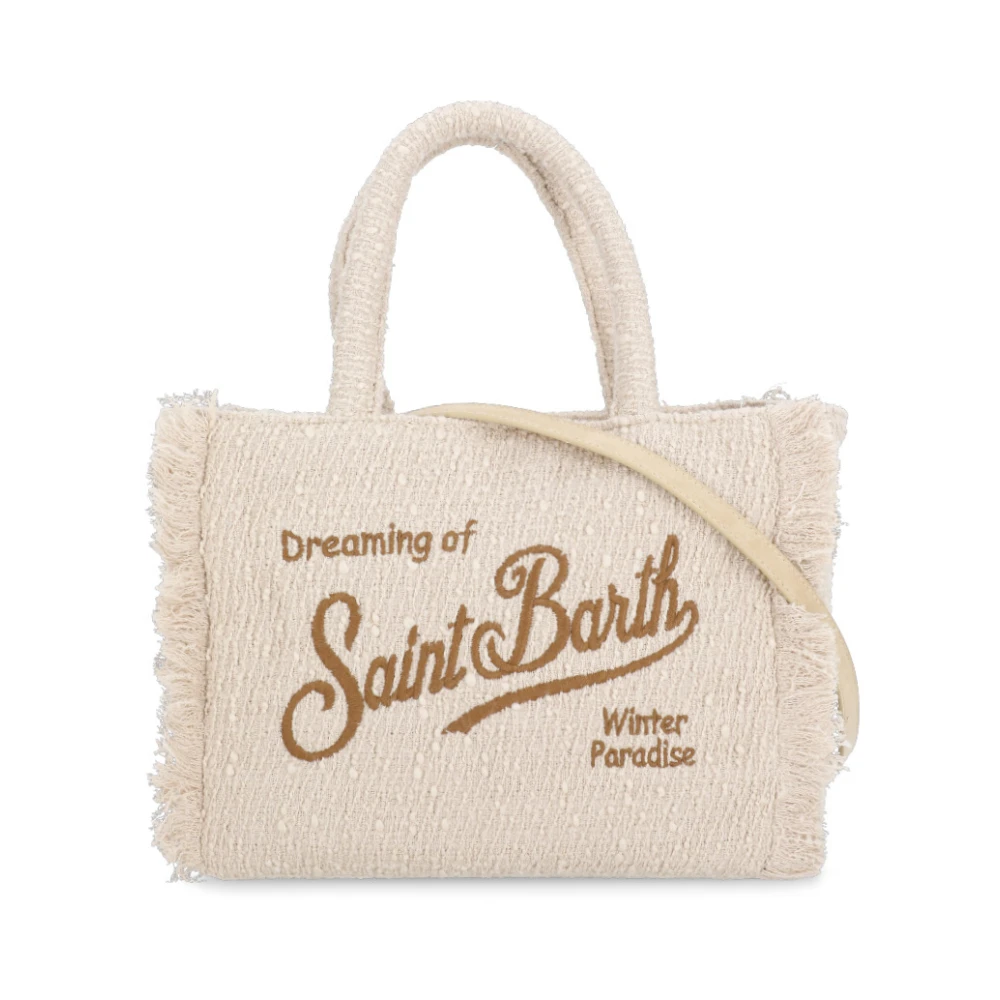 Saint Barth Beige Wollen Handtas met Franjes Beige Dames