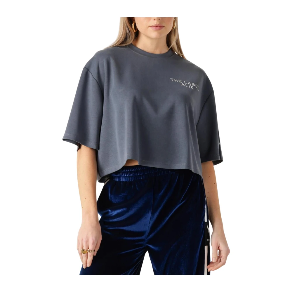 Alix The Label Flowy Cropped Tshirt voor dames Gray Dames